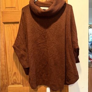 LOFT Women's Brown Cowl Neck Sweater